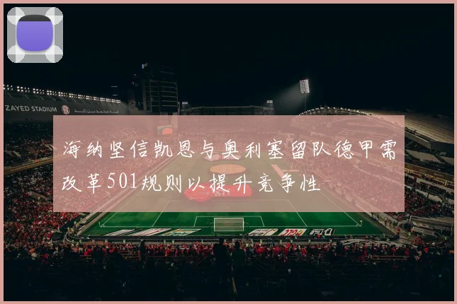 海纳坚信凯恩与奥利塞留队德甲需改革501规则以提升竞争性
